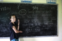 Teacher Mo explaining how to create a family tree